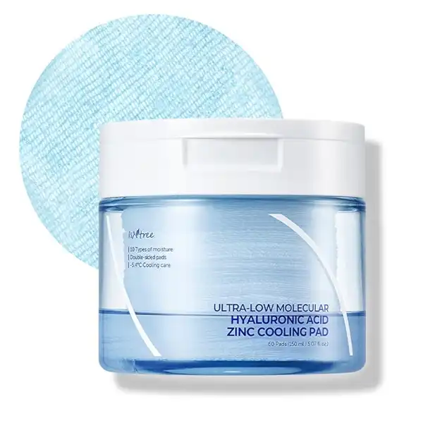 ISNTREE Ultra-Low Molecular Hyaluronic Acid Zinc Cooling Toner Pad